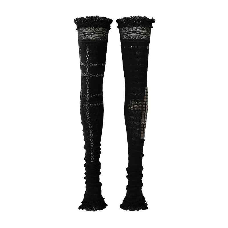NO_ROMANCE_Punk_Lace_Knit_Rhinestone_Slim_Stretch_Women&