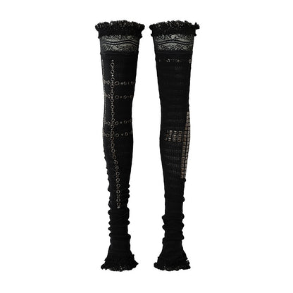 NO_ROMANCE_Punk_Lace_Knit_Rhinestone_Slim_Stretch_Women&