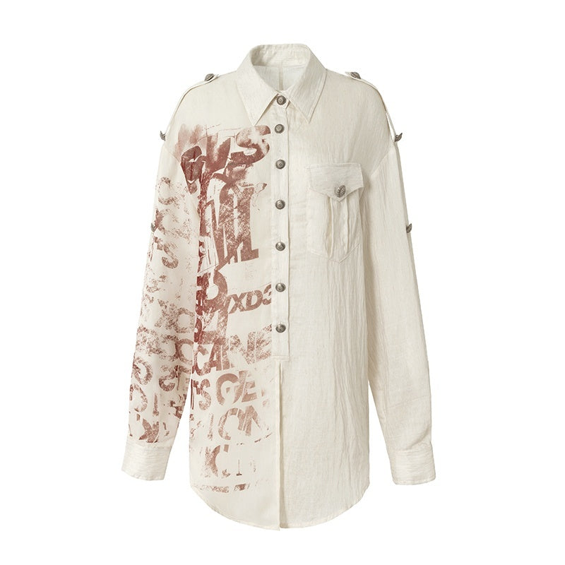NO_ROMANCE_Punk_Print_Patchwork_Long_Sleeve_Lyocell_Women&