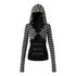 NO_ROMANCE_Punk_Striped_V-neck_Faux_Layered_Slim_Fit_Knit_Women&