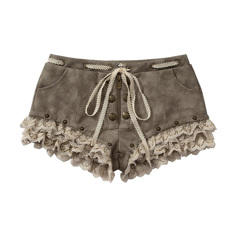 NO_ROMANCE_Punk_Vintage_Lace_Trim_Low_Waist_Slim_Women&