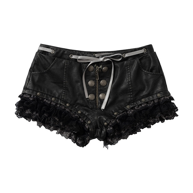 NO_ROMANCE_Punk_Vintage_Lace_Trim_Low_Waist_Slim_Women&