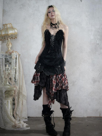 NO ROMANCE Regal Knight 3d Wing Embroidery Lace Up Women&