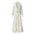NO_ROMANCE_Regal_Pleated_V-neck_A_Line_Women&