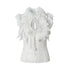 NO ROMANCE Regal Ruffled Sequin Spliced Tie Neck Cinched Waist Women&