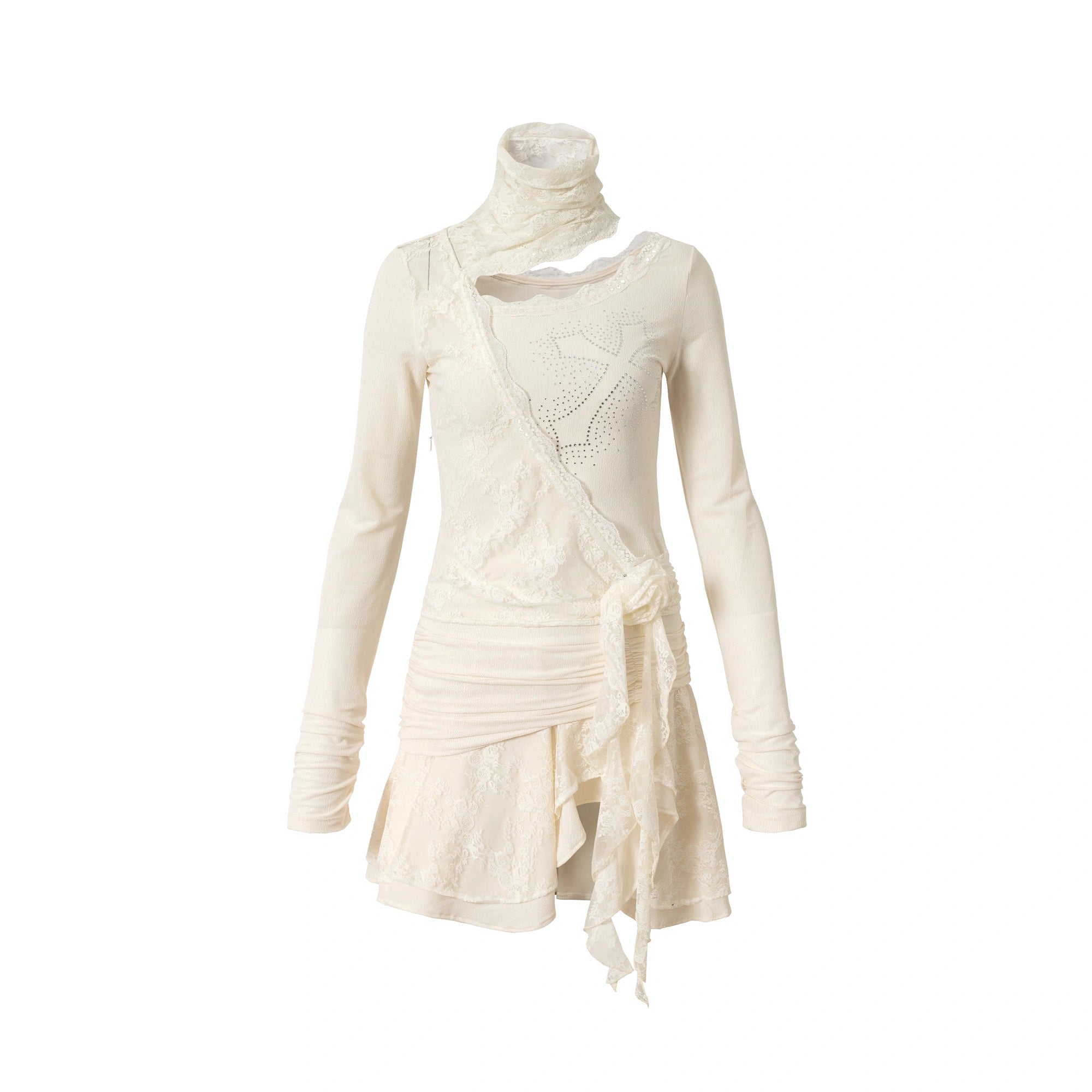 NO_ROMANCE_Rhinestone_Embellished_Vintage_Long_Sleeve_A_Line_Women_Asymmetrical_Hem_Dresses_MISSTT