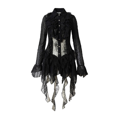 NO_ROMANCE_Romantic_Punk_Regal_Lace_Cutout_Asymmetric_Women&