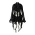 NO ROMANCE Romantic Punk Regal Lace Cutout Asymmetric Women&