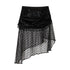NO ROMANCE Satin Tulle Tassel Asymmetric Faux Layered Slit Women&