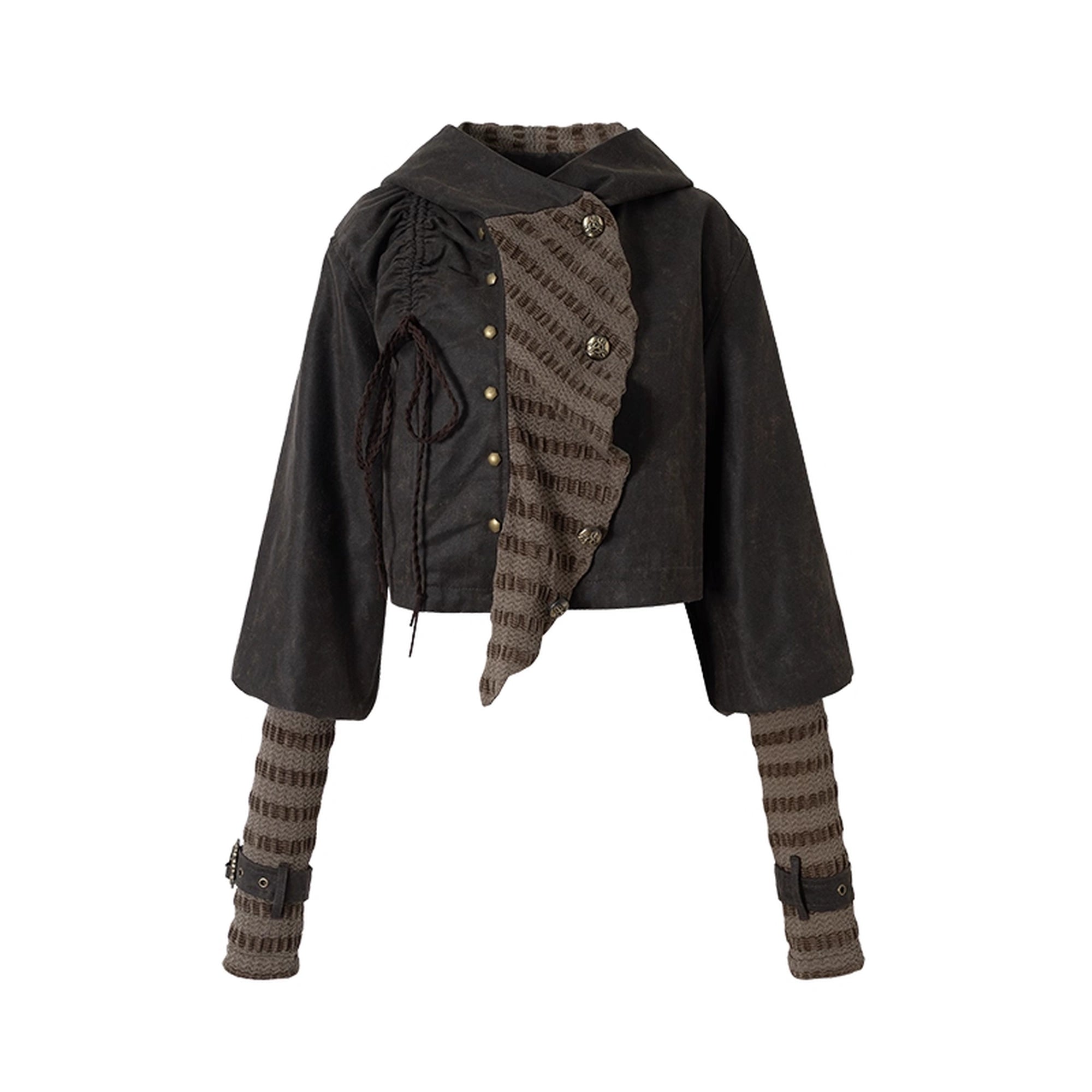 NO_ROMANCE_Shape_Retaining_Hooded_Cropped_Long_Lantern_Sleeves_For_Women_Victorian_Jacket_MISSTT