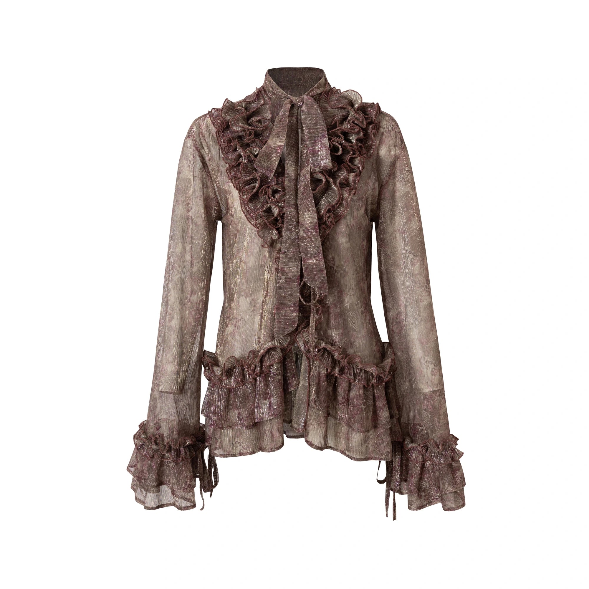 NO_ROMANCE_Shape_Retaining_Lightweight_Bell_Sleeve_Slim_Fit_Lavender_Women_Blouse_MISSTT