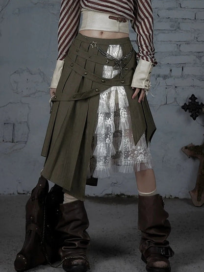 NO ROMANCE Soft Cotton Vintage Asymmetric Pleated High Waist Loose Fit Women Casual Dresses