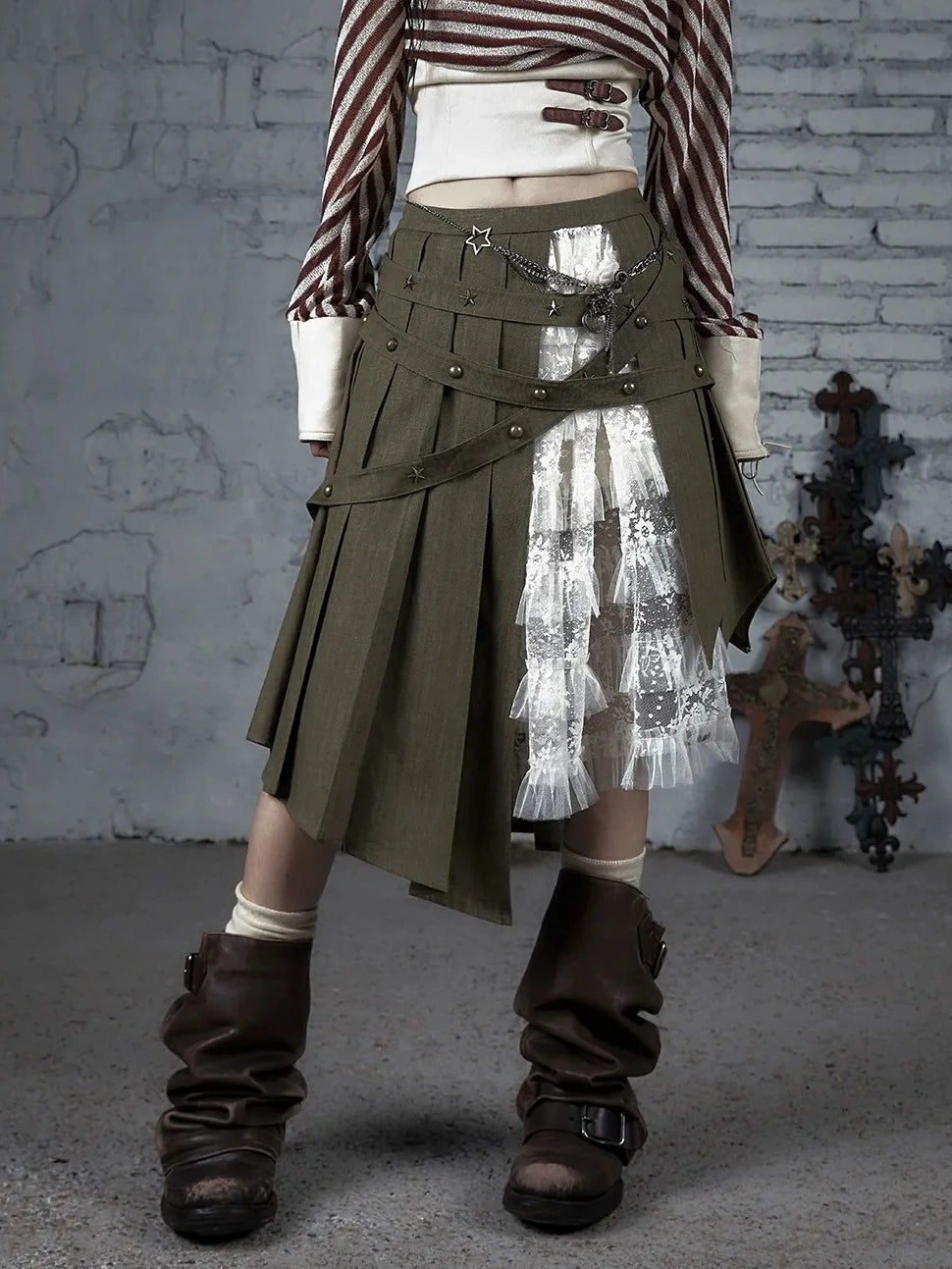 NO ROMANCE Soft Cotton Vintage Asymmetric Pleated High Waist Loose Fit Women Casual Dresses