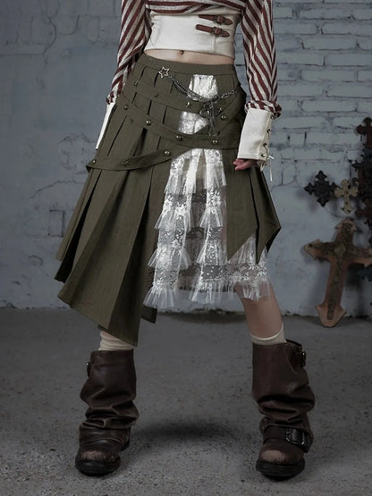 NO ROMANCE Soft Cotton Vintage Asymmetric Pleated High Waist Loose Fit Women Casual Dresses