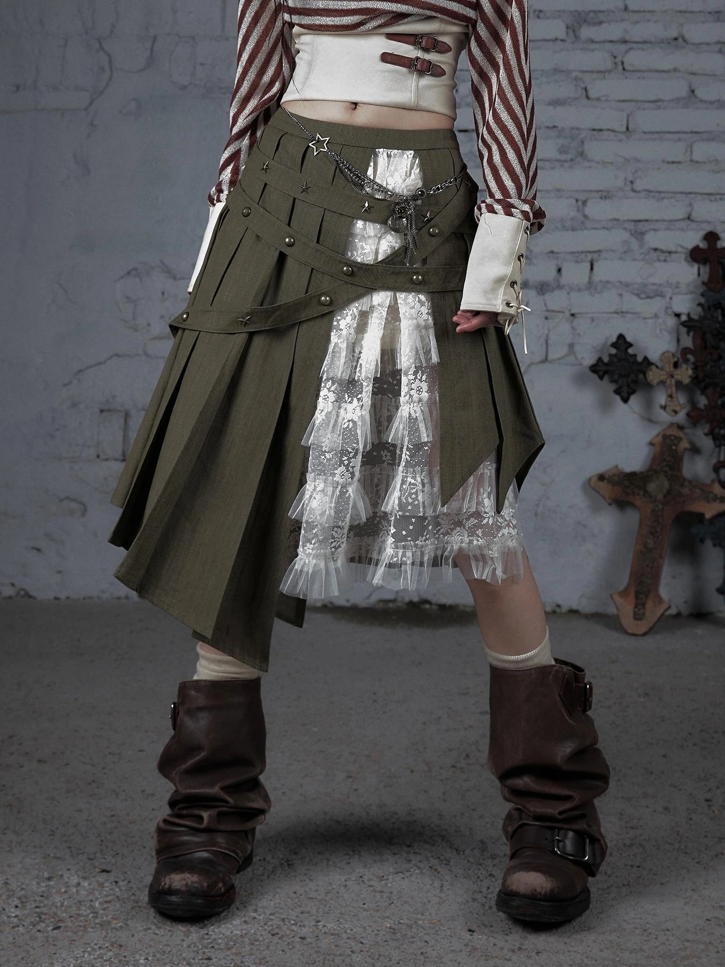 NO ROMANCE Soft Cotton Vintage Asymmetric Pleated High Waist Loose Fit Women Casual Dresses