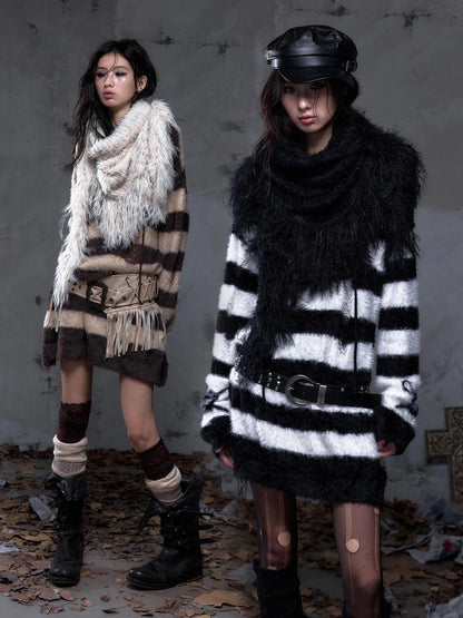 NO ROMANCE Soft Warm Solid Color Rectangular Neck Wrap For Women Black White Scarf