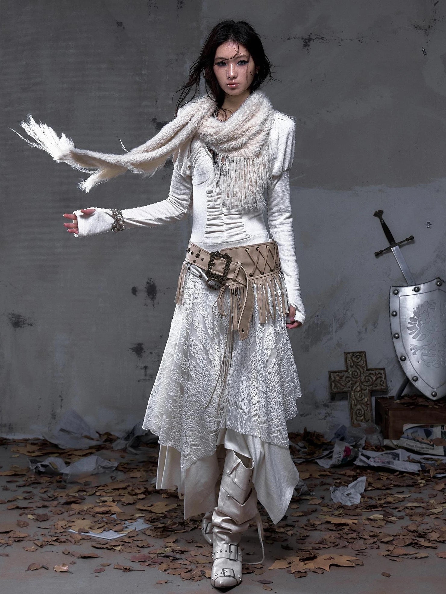 NO ROMANCE Soft Warm Solid Color Rectangular Neck Wrap For Women Black White Scarf