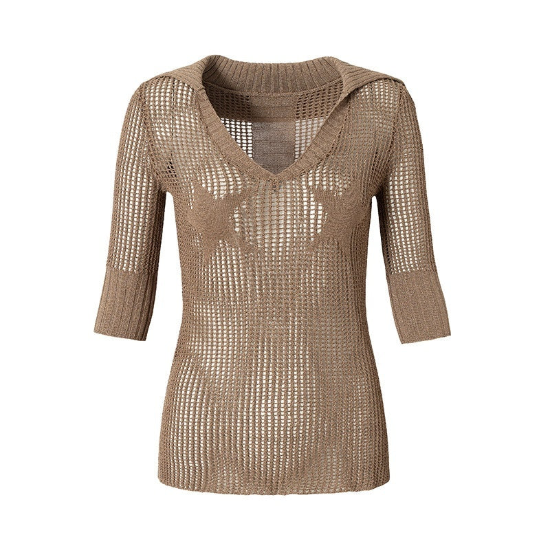 NO_ROMANCE_Star_Cutout_Punk_Slim_V-neck_Convertible_Women&