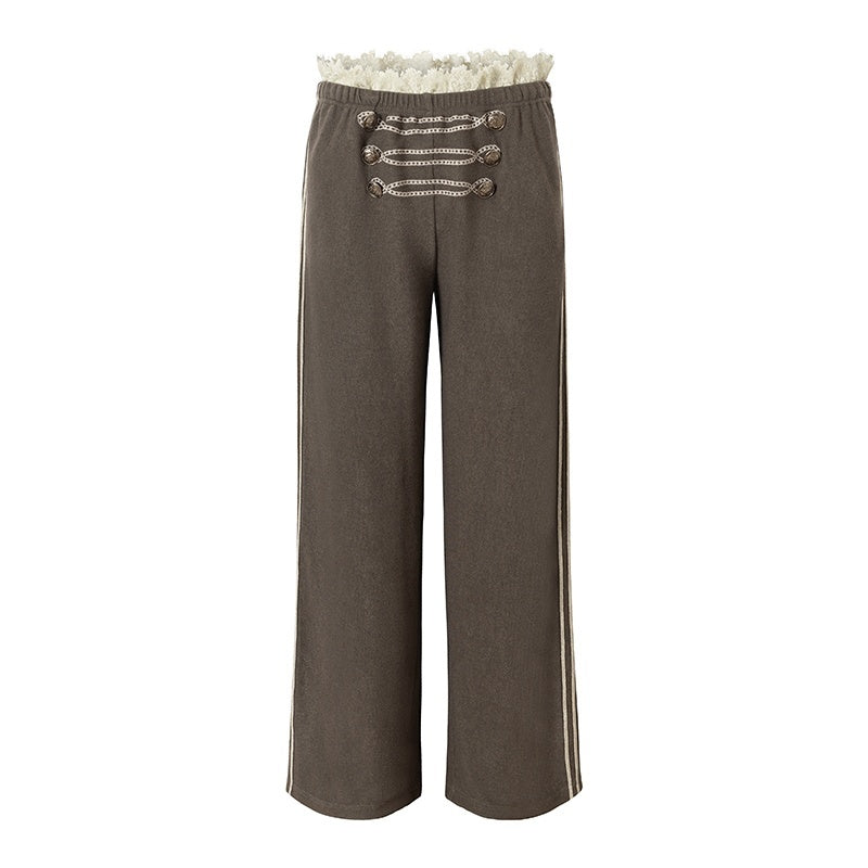 NO_ROMANCE_Street_Court_Embroidered_Button_Lace_Low_Rise_Women&