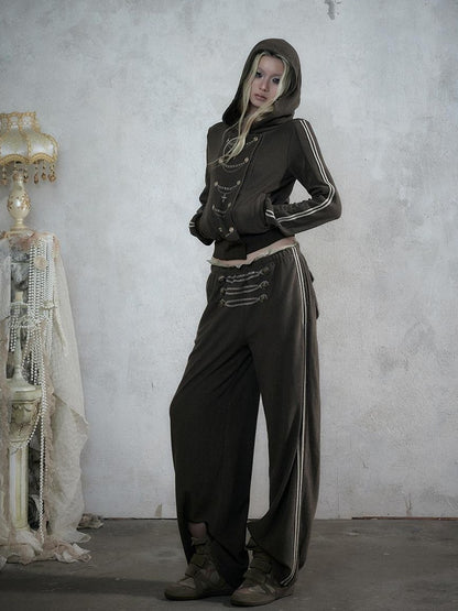 NO ROMANCE Street Court Embroidered Button Lace Low Rise Women&