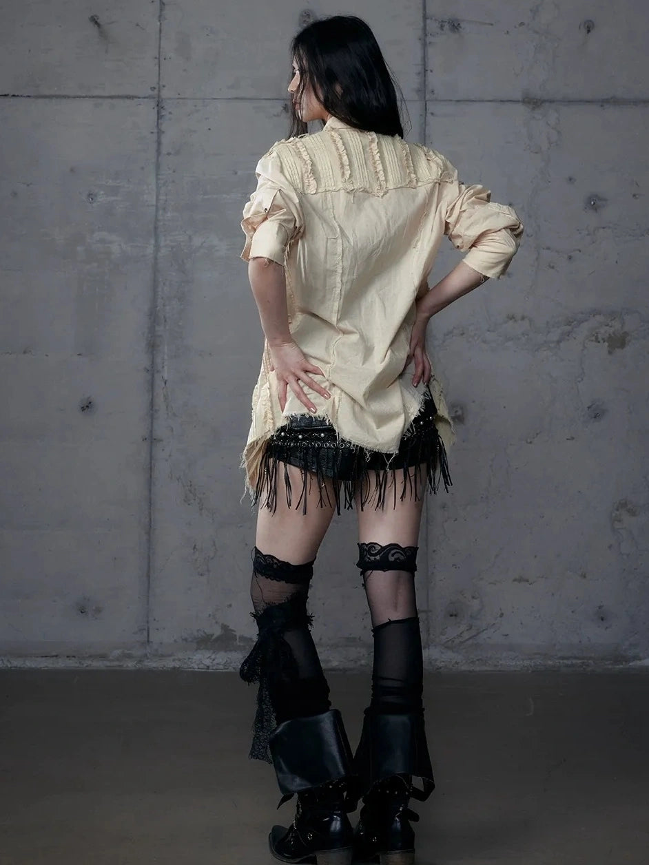 NO ROMANCE Uv Protection Slim Fit V Neck Short Sleeve Button Front Womens Cotton Shirt