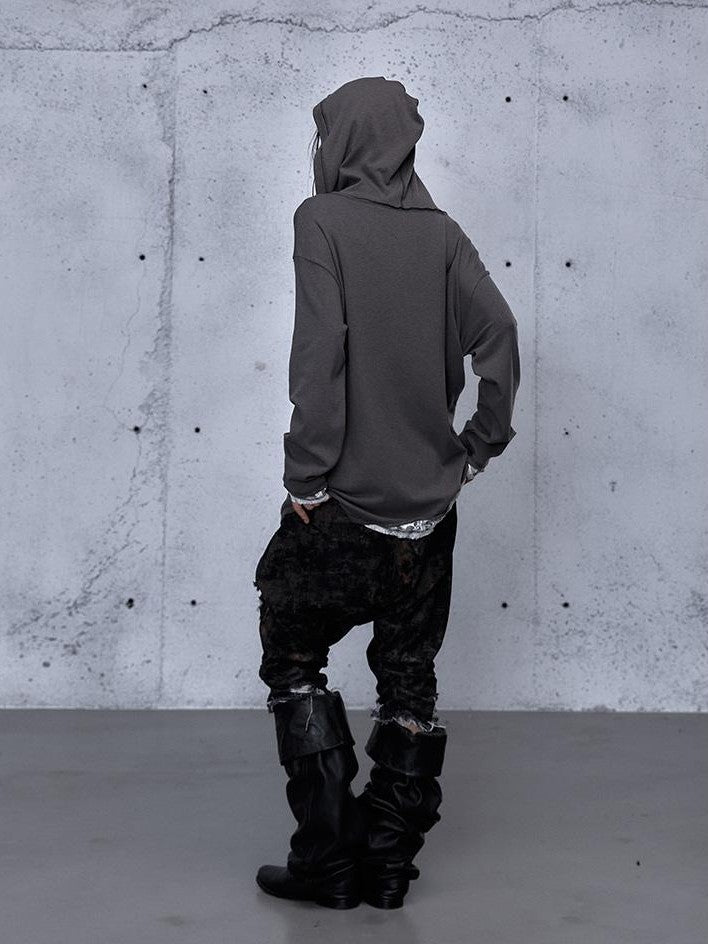 NO ROMANCE V-neck Print Lace Panel Loose Fit Women&