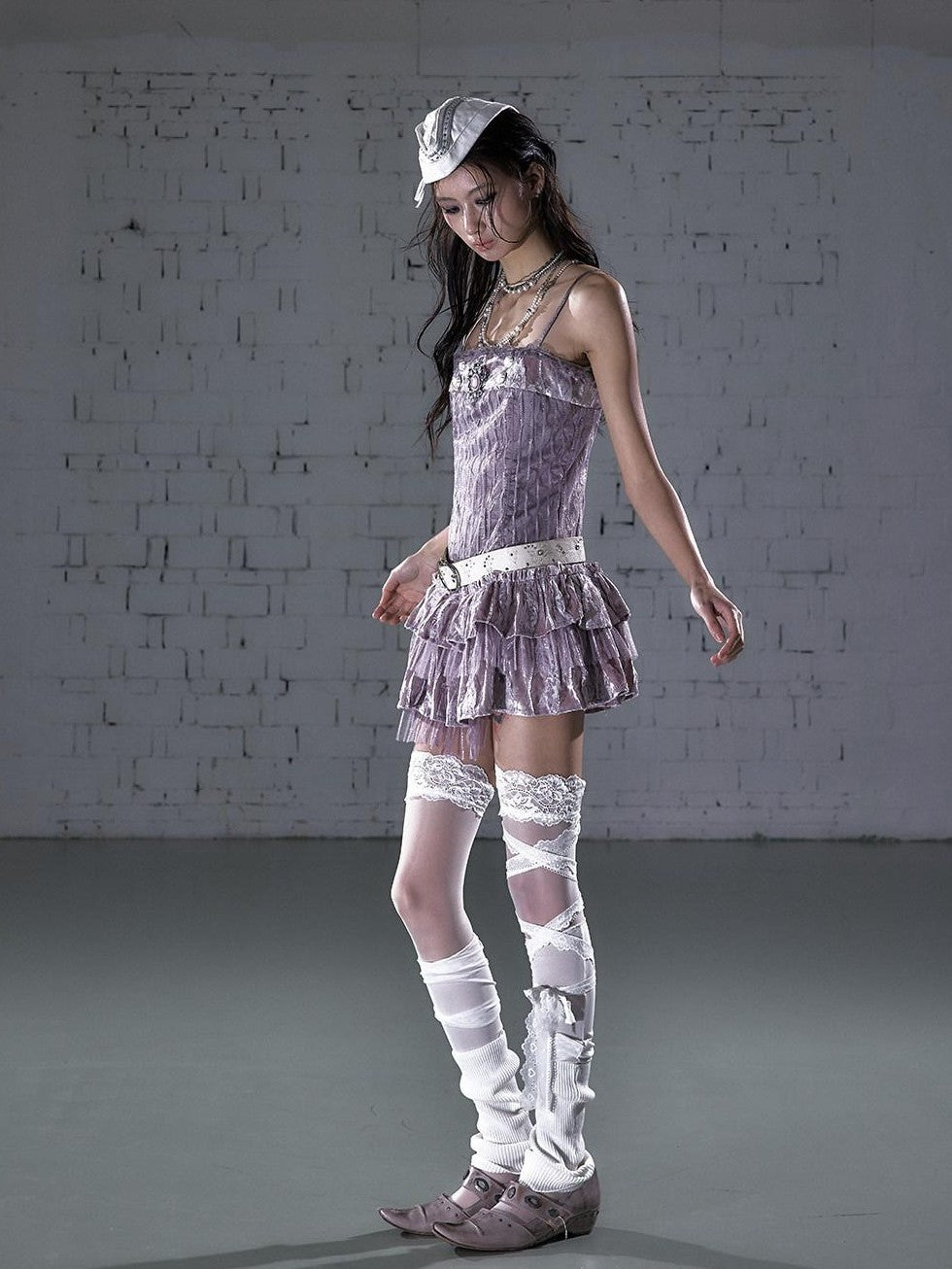 NO ROMANCE Vintage Ballet Tulle Puff Spaghetti Strap Women&