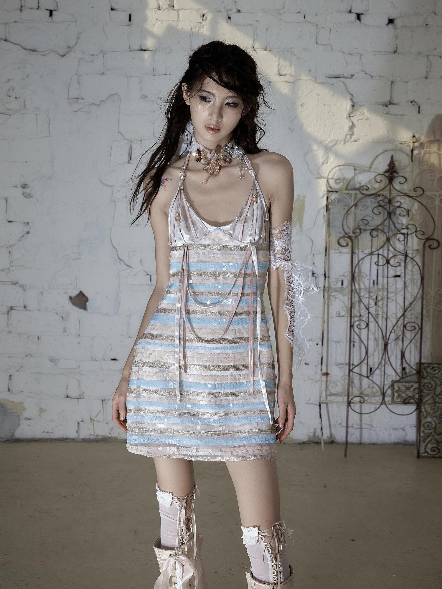 NO ROMANCE Vintage Baroque Embellished Sequin Women&