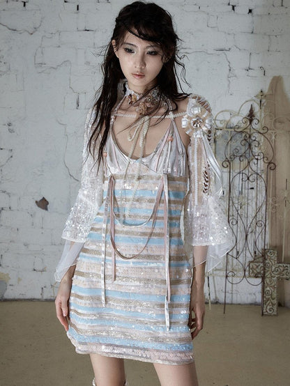 NO ROMANCE Vintage Baroque Embellished Sequin Women&