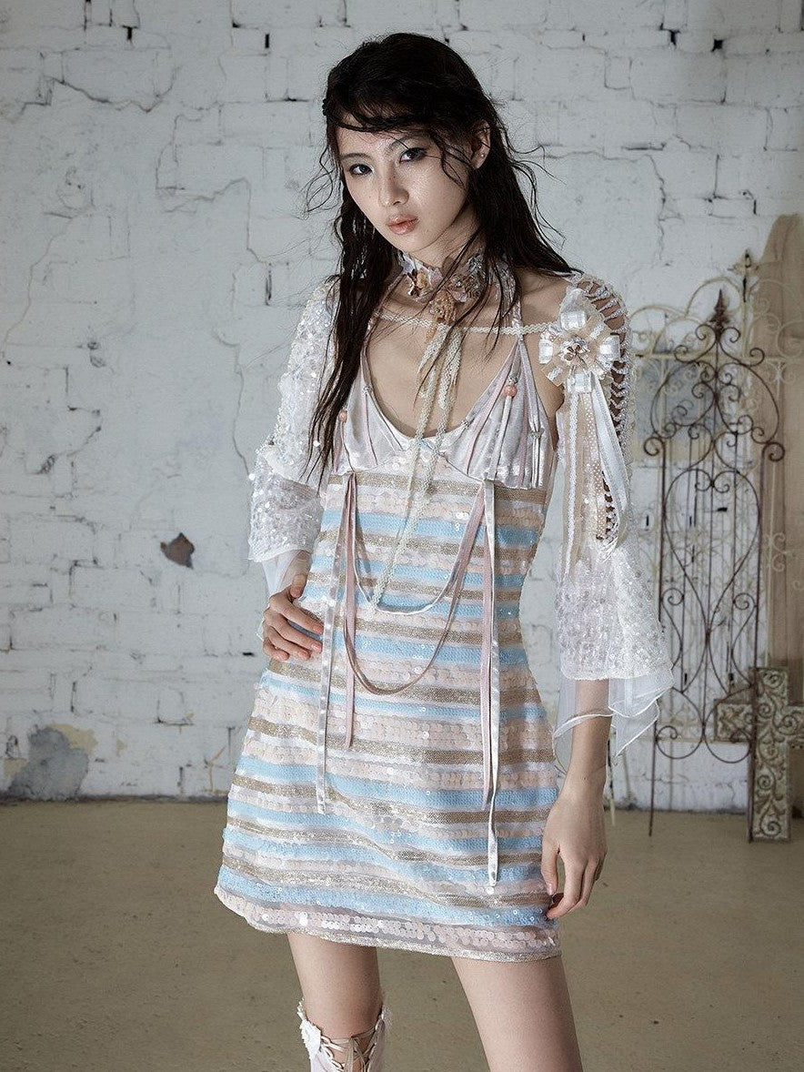 NO ROMANCE Vintage Baroque Embellished Sequin Women&