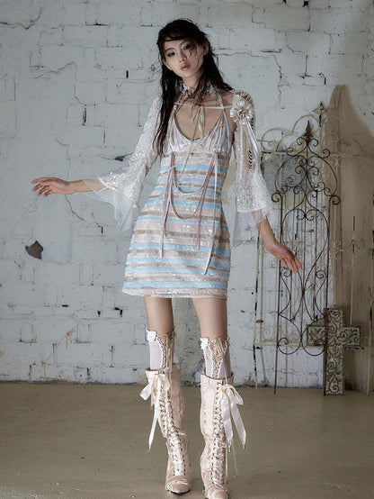NO ROMANCE Vintage Baroque Embellished Sequin Women&