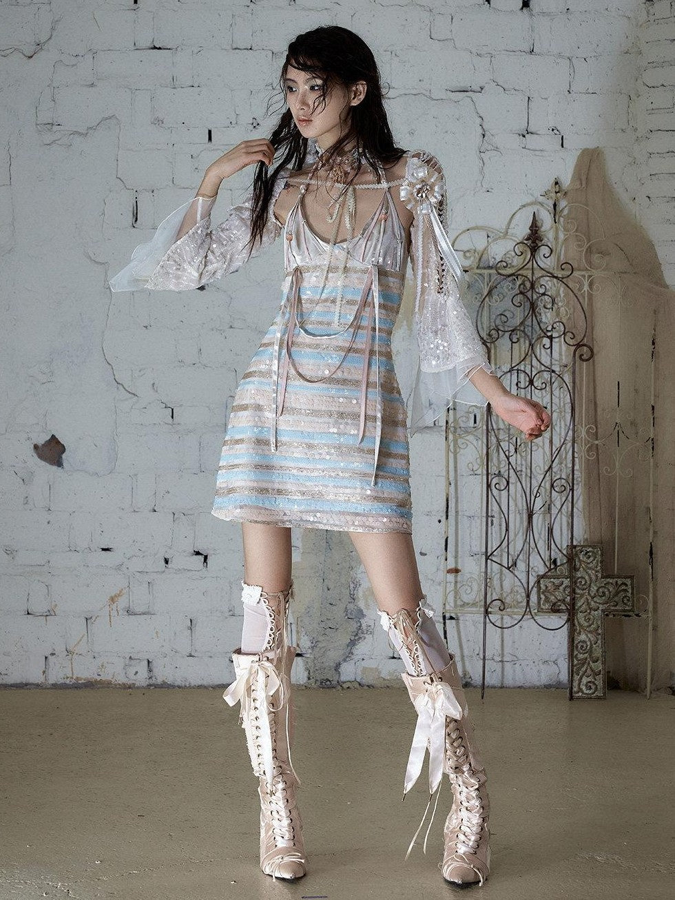 NO ROMANCE Vintage Baroque Embellished Sequin Women&