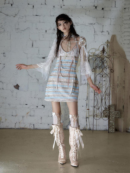 NO ROMANCE Vintage Baroque Embellished Sequin Women&