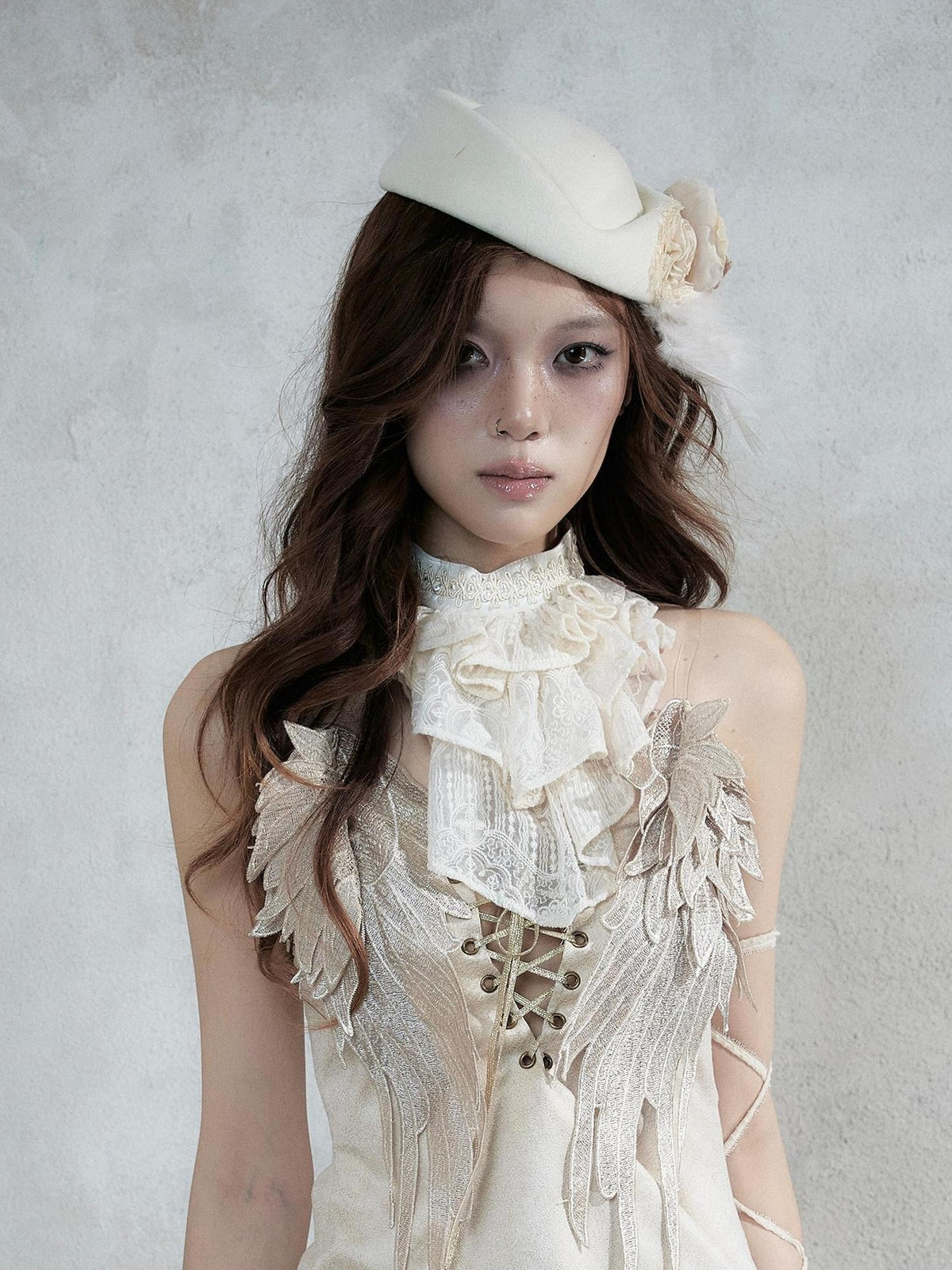 NO ROMANCE Vintage Baroque French Lace Multilayer Collar Women&