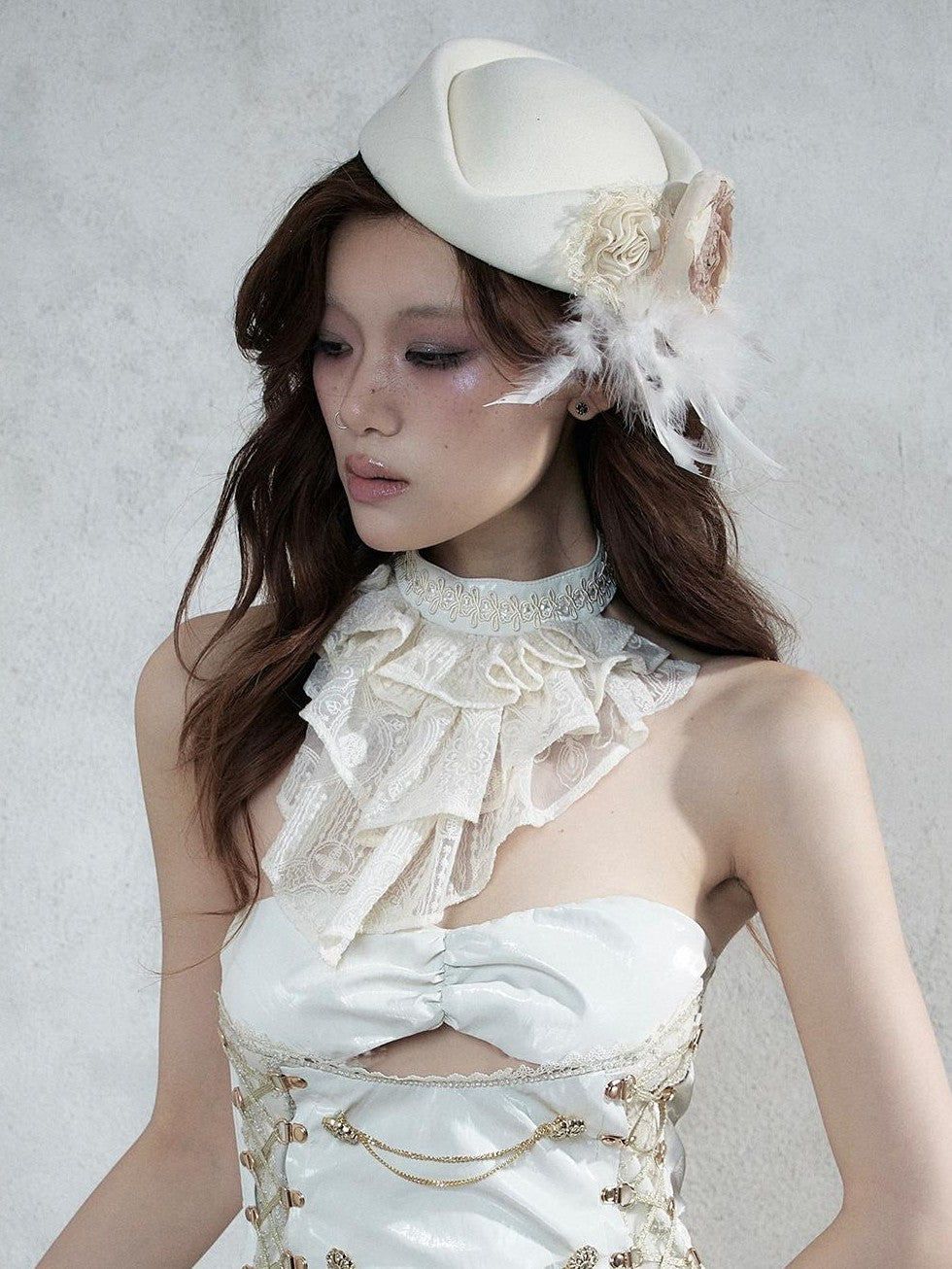 NO ROMANCE Vintage Baroque French Lace Multilayer Collar Women&