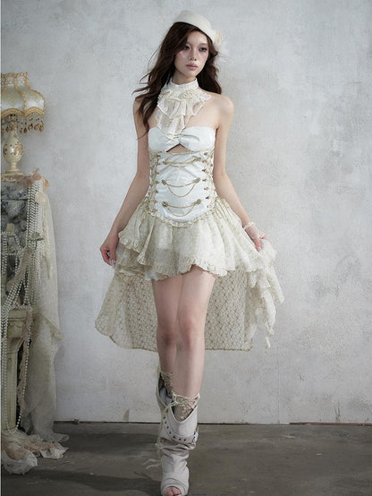 NO ROMANCE Vintage Baroque French Lace Multilayer Collar Women&