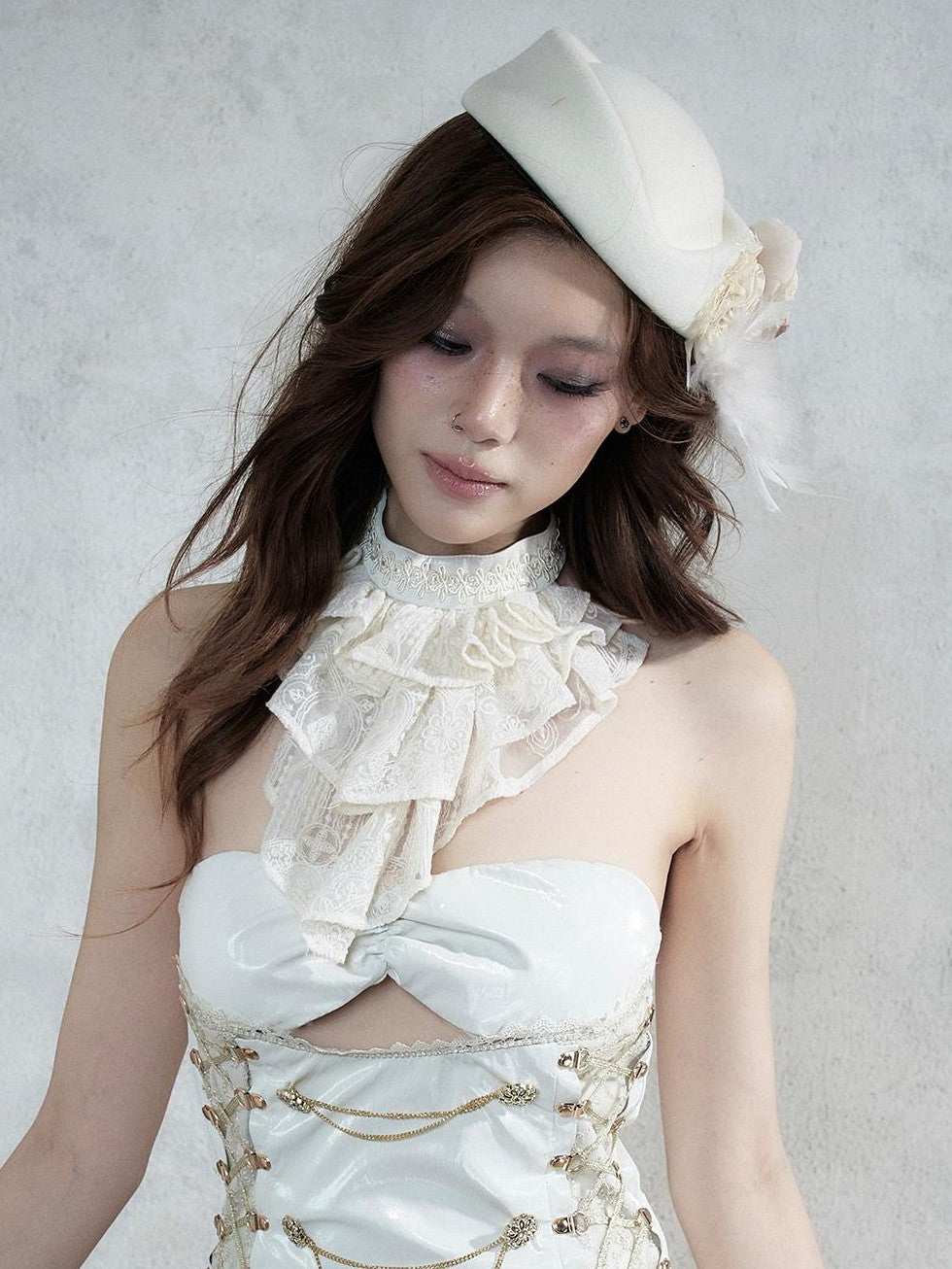 NO ROMANCE Vintage Baroque French Lace Multilayer Collar Women&