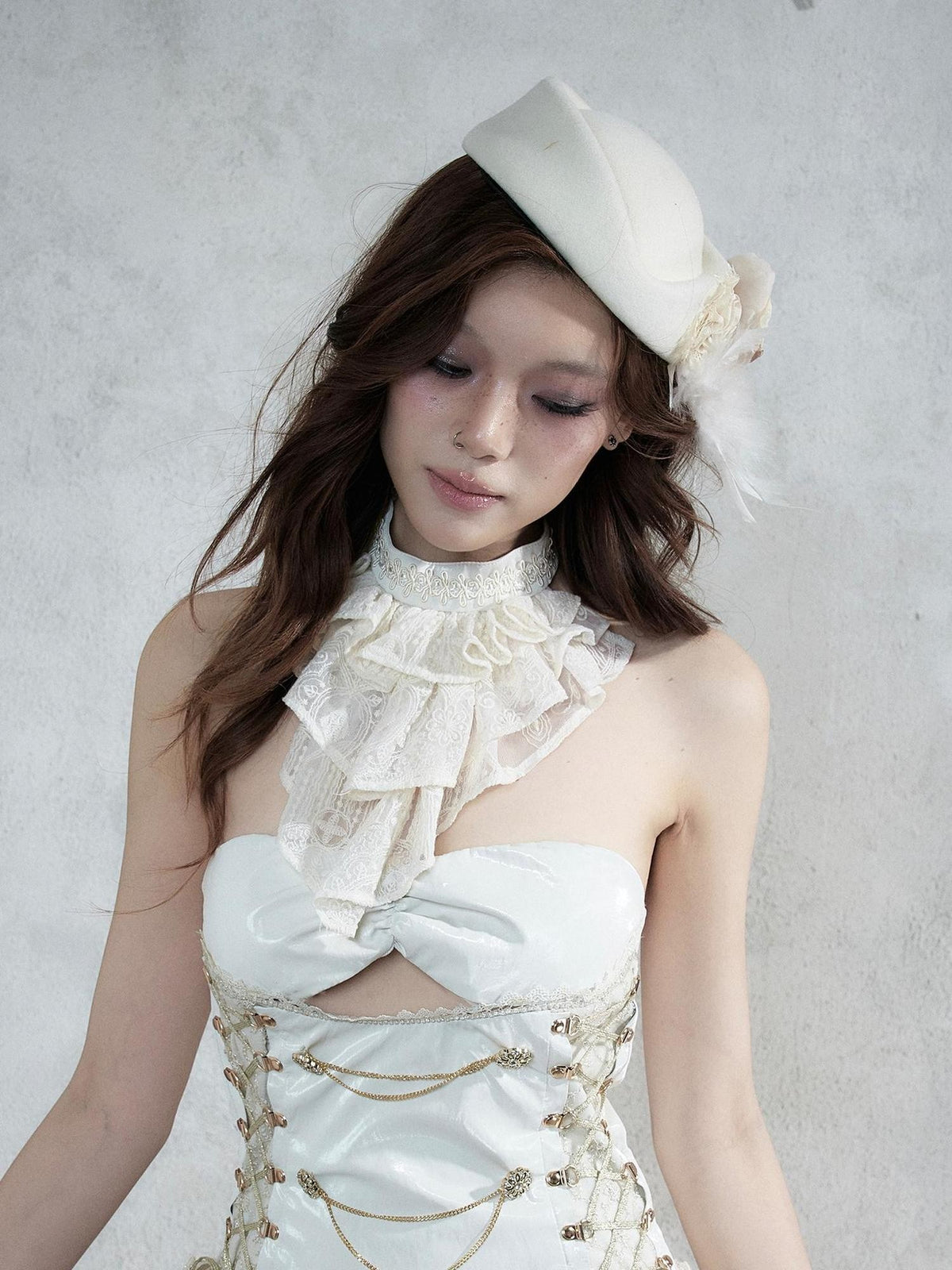 NO ROMANCE Vintage Baroque French Lace Multilayer Collar Women&