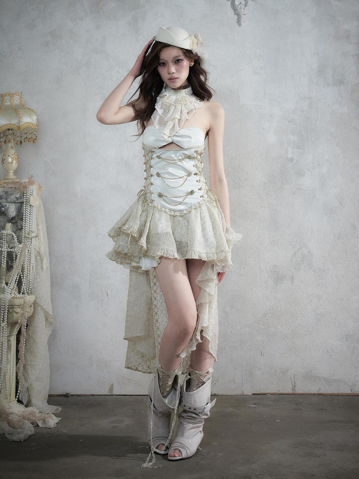 NO ROMANCE Vintage Baroque French Lace Multilayer Collar Women&
