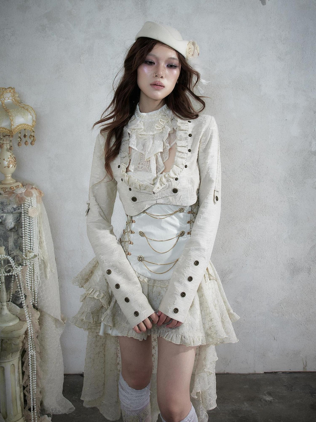 NO ROMANCE Vintage Baroque French Lace Multilayer Collar Women&