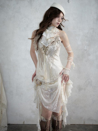 NO ROMANCE Vintage Baroque French Lace Multilayer Collar Women&