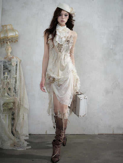 NO ROMANCE Vintage Baroque French Lace Multilayer Collar Women&