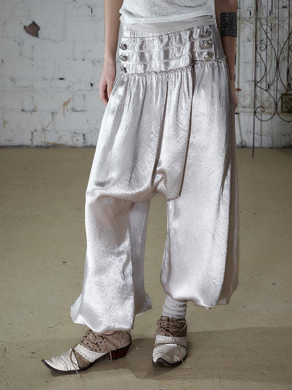 NO ROMANCE Vintage Baroque Lace Lantern Wide Leg Women&