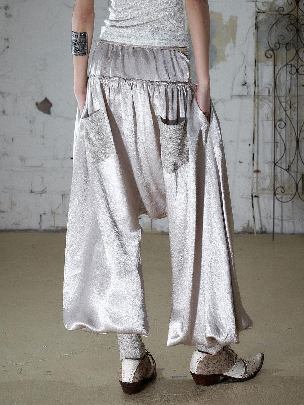 NO ROMANCE Vintage Baroque Lace Lantern Wide Leg Women&