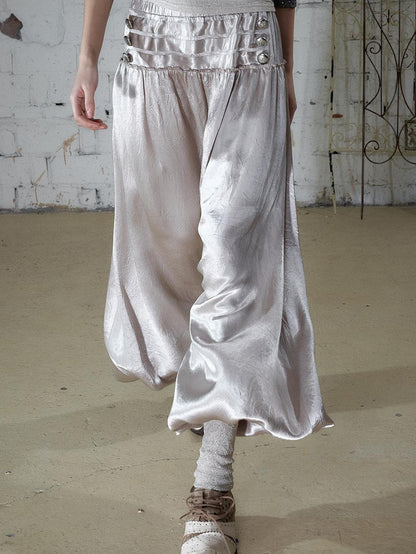 NO ROMANCE Vintage Baroque Lace Lantern Wide Leg Women&