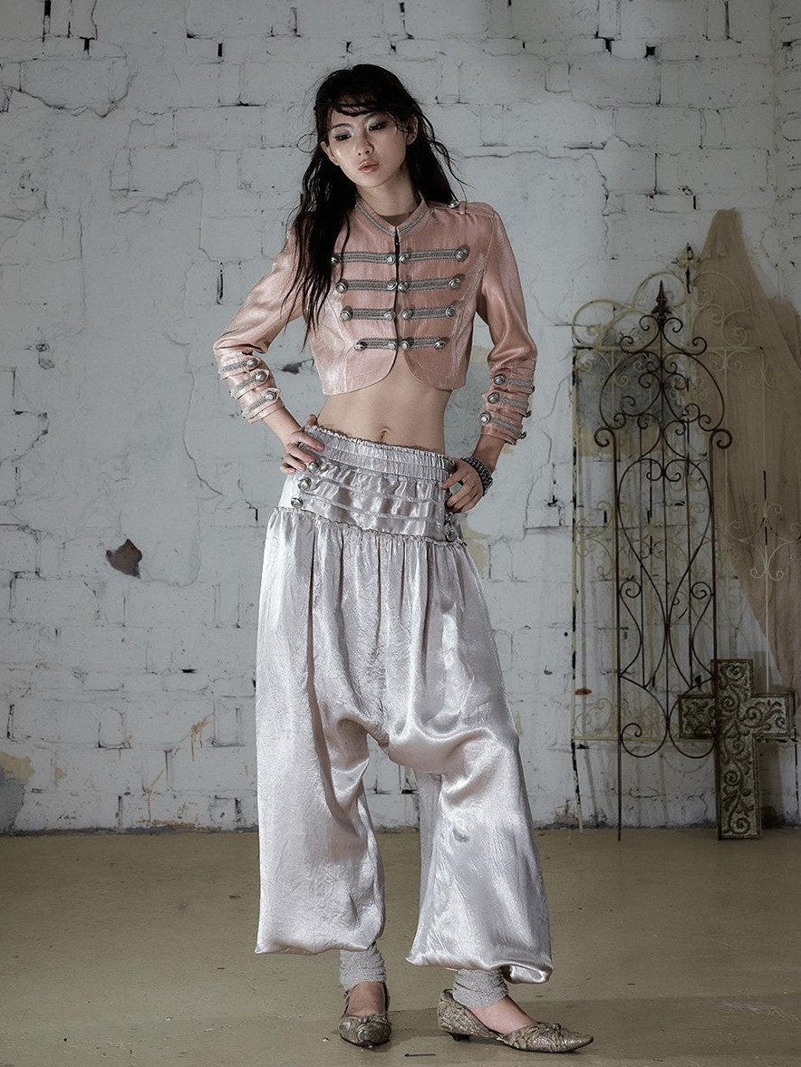 NO ROMANCE Vintage Baroque Lace Lantern Wide Leg Women&