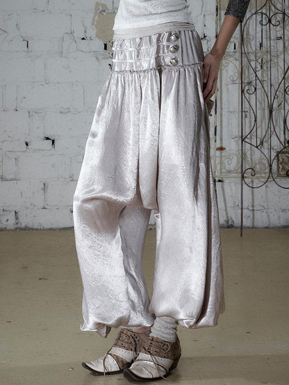 NO ROMANCE Vintage Baroque Lace Lantern Wide Leg Women&