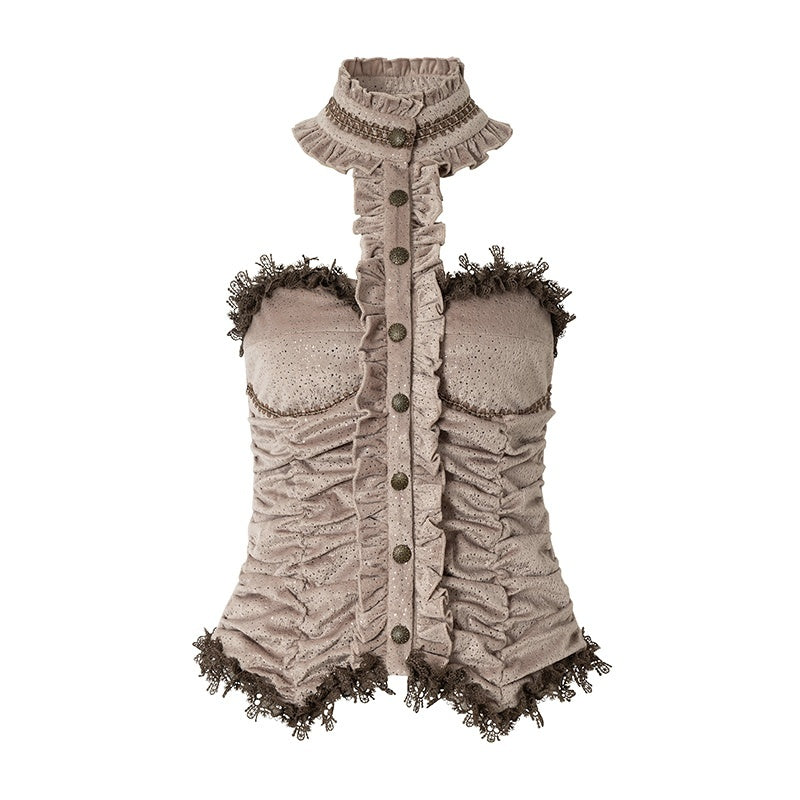 NO_ROMANCE_Vintage_Baroque_Lace_Panel_Ruched_Velvet_Bustier_Women&