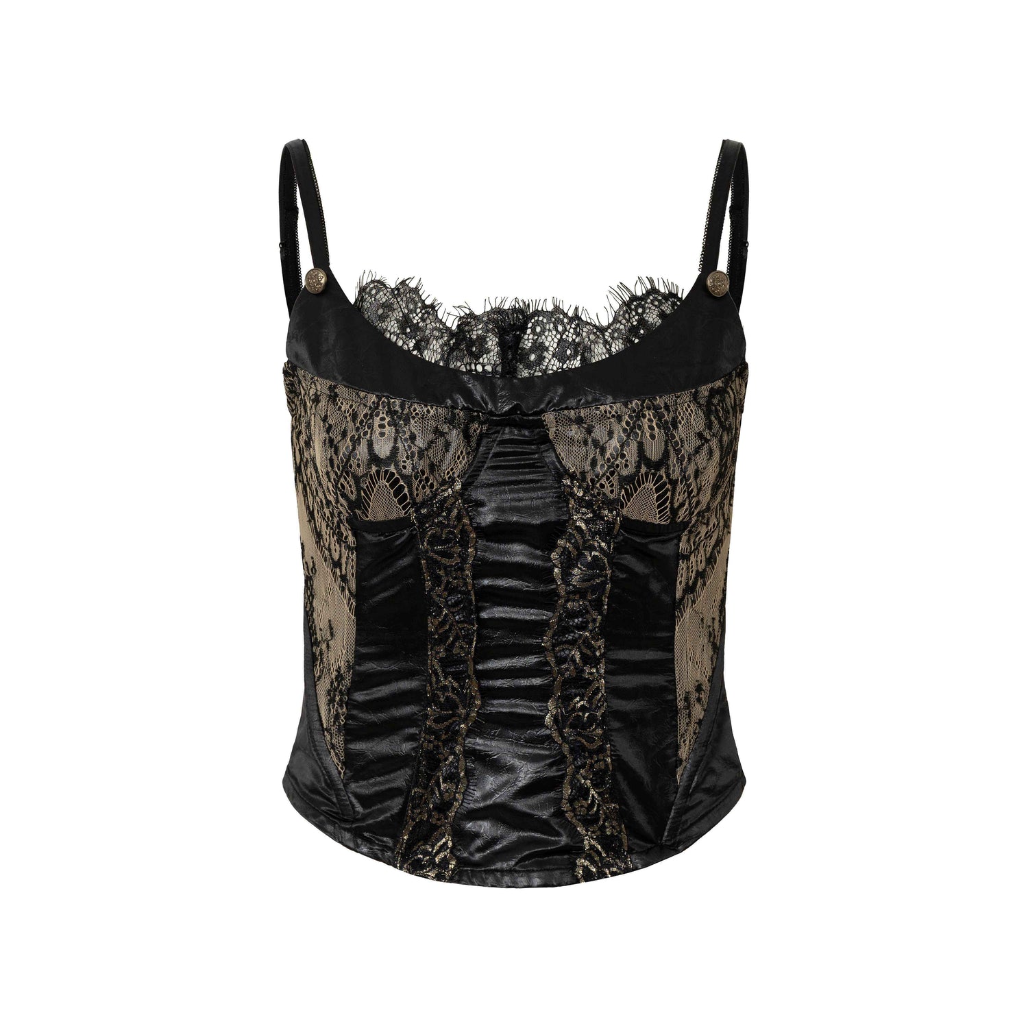 NO_ROMANCE_Vintage_Court_Waist_Cinching_Lace_Trim_Boned_Bustier_Women&