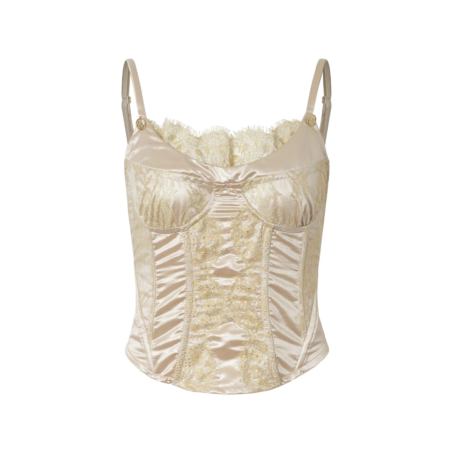 NO_ROMANCE_Vintage_Court_Waist_Cinching_Lace_Trim_Boned_Bustier_Women&